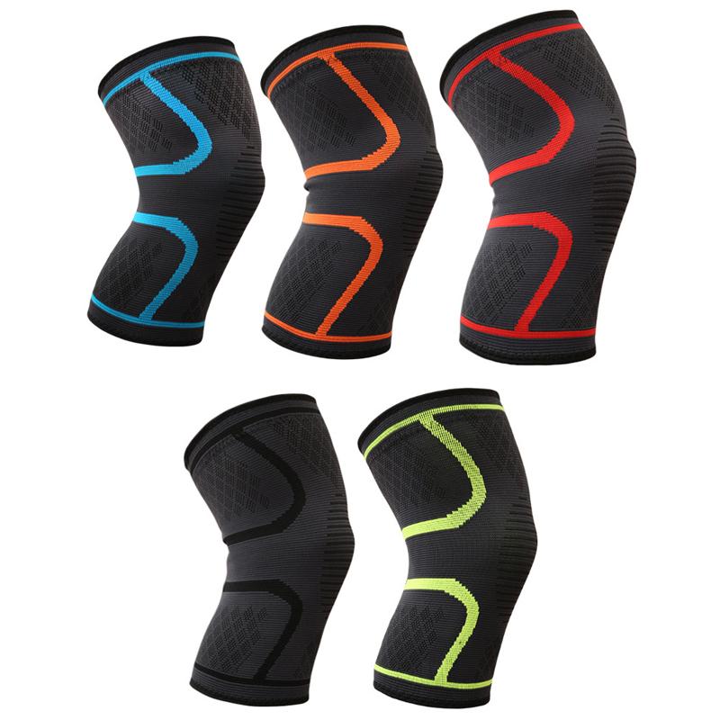 

1pc Nylon Elastic Sports Knee Pads Breathable Knee Support Brace Running Fitness Hiking Cycling Protector, Black