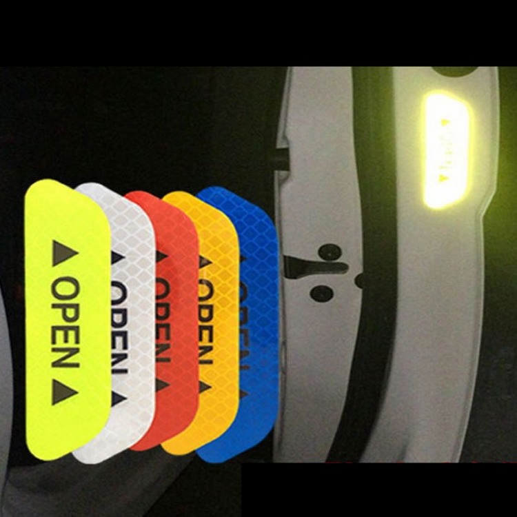 

Car Door Reflective Stickers Safety Warning Reflective Tape Secure Reflector Sticker Decals 4 Pcs Per Set, 5color