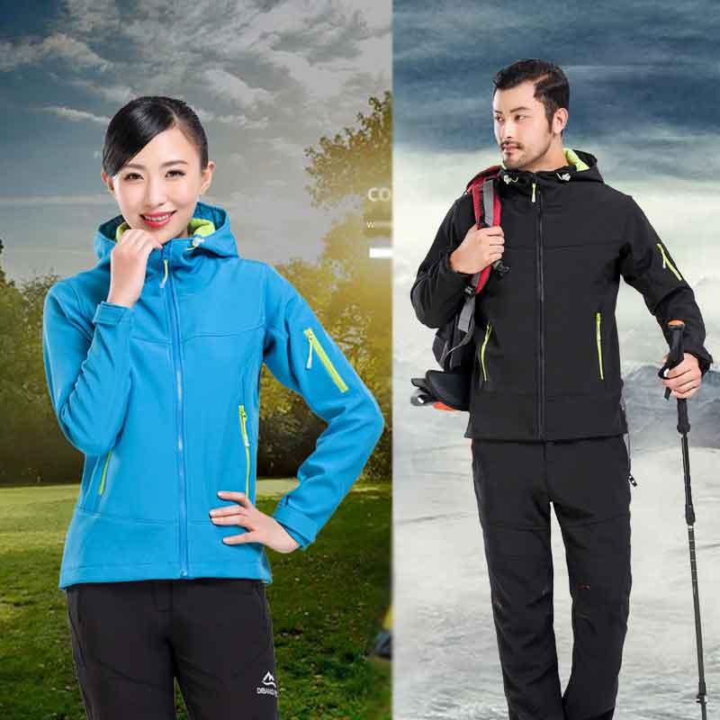 

Autumn Winter Men' Fleece Jackets Women Hooded Softshell Thermal Coat Outdoor Hiking Camping Sport Windbreakers Outerwear -3XL, Green women