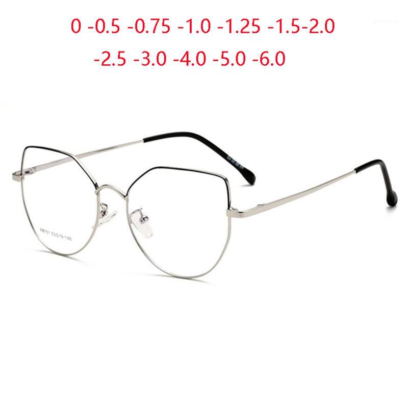 

Stainless Steel Cat Eye Optical Glasses Women Metal Anti Blue Light Prescription Eyeglasses Female SPH 0 -0.5 -0.75 -1.0 To -4.01