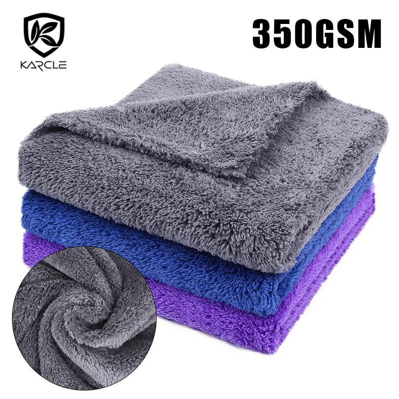 

Towel 1pc 350GSM Car Wash Microfiber Detailing Super Absorbent Care Cloth Ultra Soft Edgeless Cleaning Drying