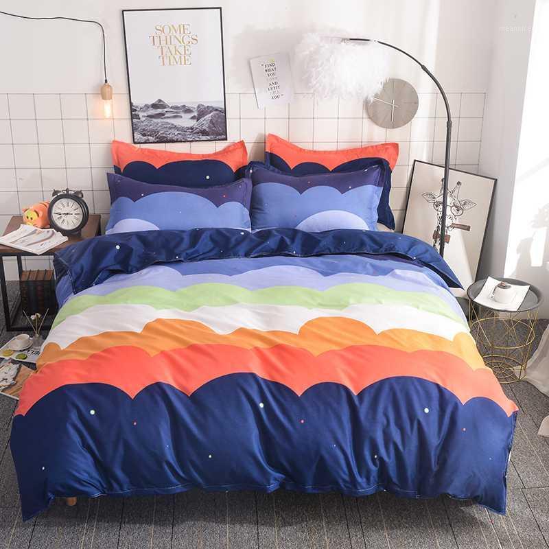 

Brief Bedding Set Rosy Cloud Duvet Cover Pillowcases Kids Adult Bedlinen Single Queen King Size Bedclothes Home Textiles1, Rosy clouds