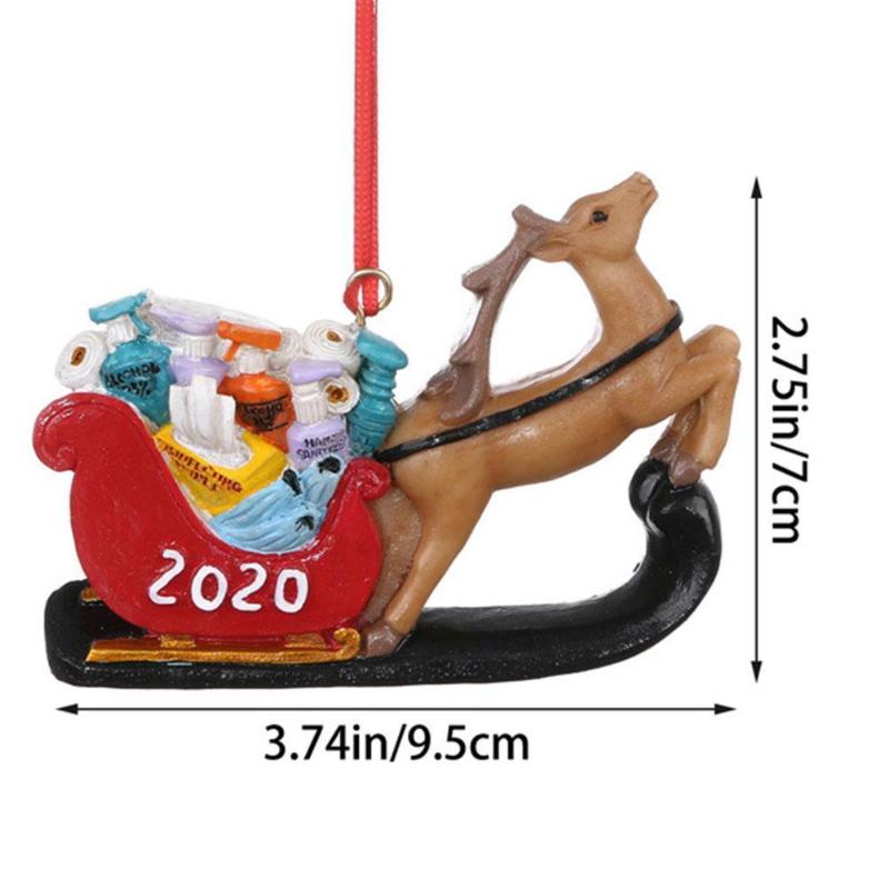 

1pcs Christmas Sleigh Ornaments Resin Deer Sled Merry Year Xmas Navidad New Gift Hanging Sleigh Ornaments Christmas Tree De R4A8
