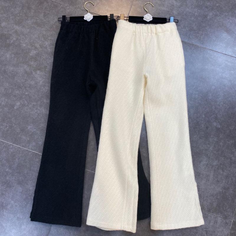 

DEAT 2020 Winter Women New Arrival Fashion Elastic High Waist Split Casual Plush Dark Pattern Wide Leg Pants RD767, Black