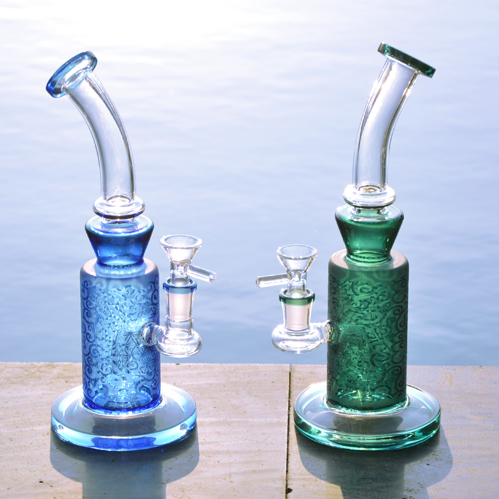 

10 Inch Sandblasting Dab Rig Glass Bong Matrix Per Bongs Hookahs Oil Rigs Bubblers Pipe Recycler Smoking Tobacco Water Pipes with 14mm Bowl