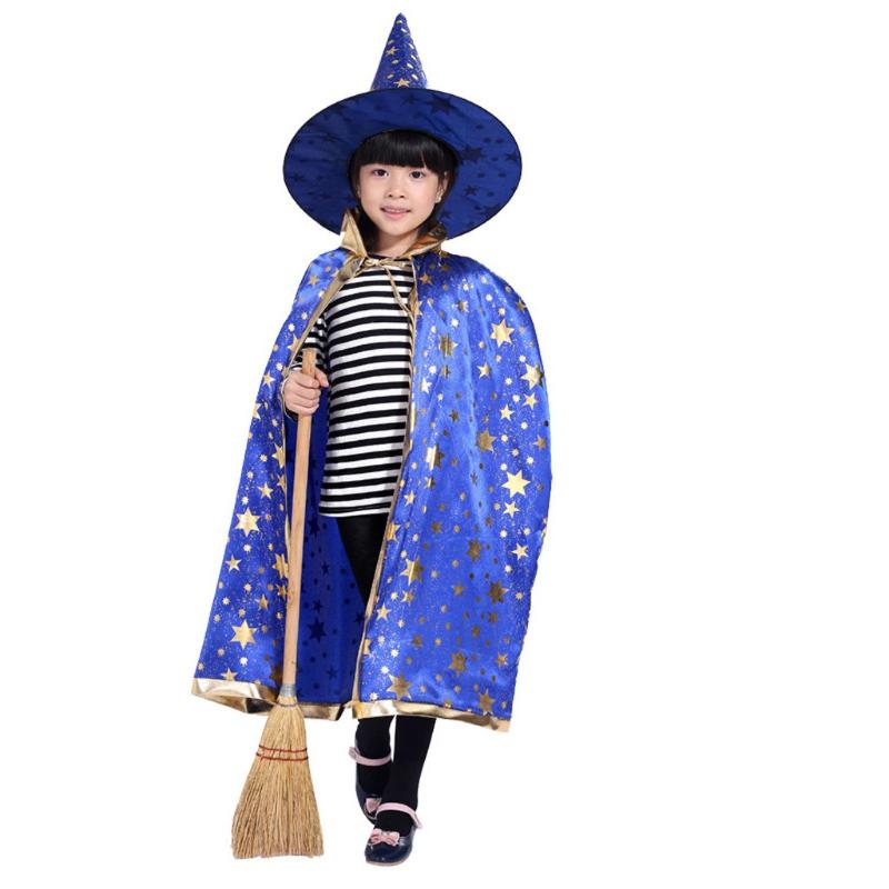 

halloween decorations Happy costume suit witch cloak cape Robe and hat boy girl Costume party kids toys