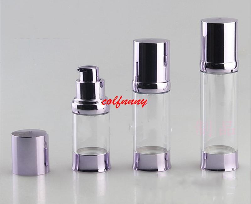 

100pcs/lot 20ml Light Purple Vacuum Flask Emulsion Travel 30ml 40ml Packing Bottle Essence Sample Plastic Bottle F050206