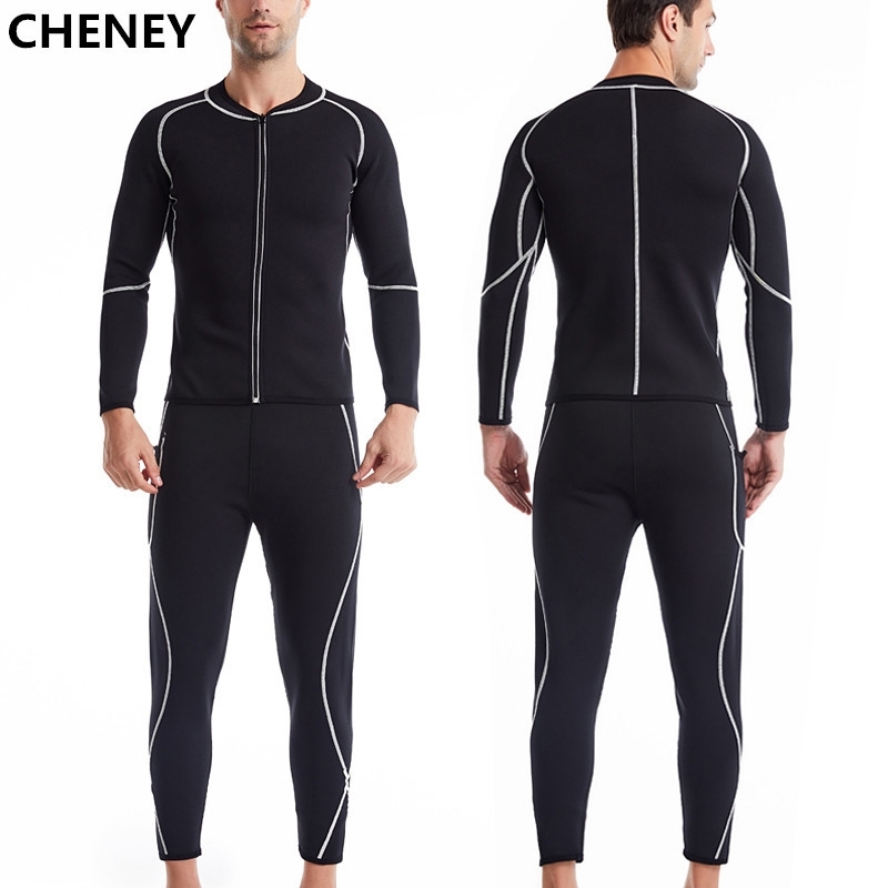 

Men Thermal Underwear For Male Thermo Clothes Long Johns Sets Winter Compression Sweat Sauna Underwear Can be worn outside 201125, Zip shirt
