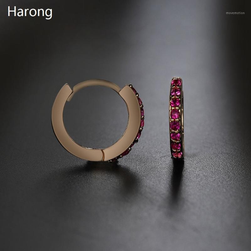 

5/color Aesthetic Zircon Copper Gold Hoop Earrings Noble Inlaid Crystal Round Earrings For Woman Luxury Wedding Jewelry Gifts1
