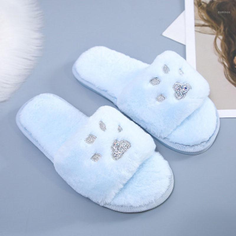 

SWQZVT Candy colors women home slippers shoes feet soft bedroom fur slides for women open toe floor winter slippers female shoes1, Yellow