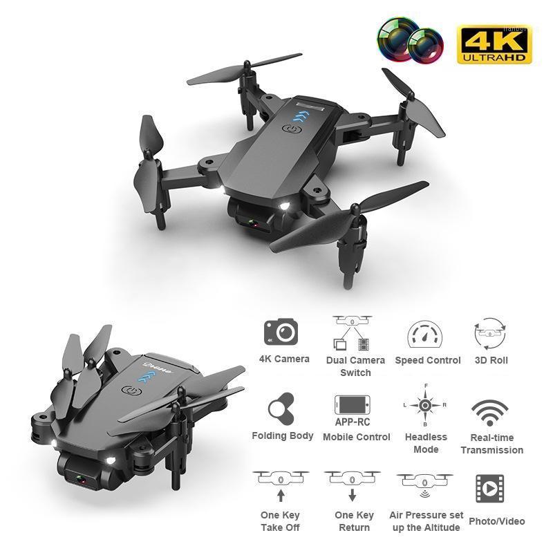 

Mini Drone with Dual Camera HD 4K RC Helicopter 4ch Toy WiFi FPV Altitude Hold Air Pressure Foldable Quadcopter Gift New Arrival1