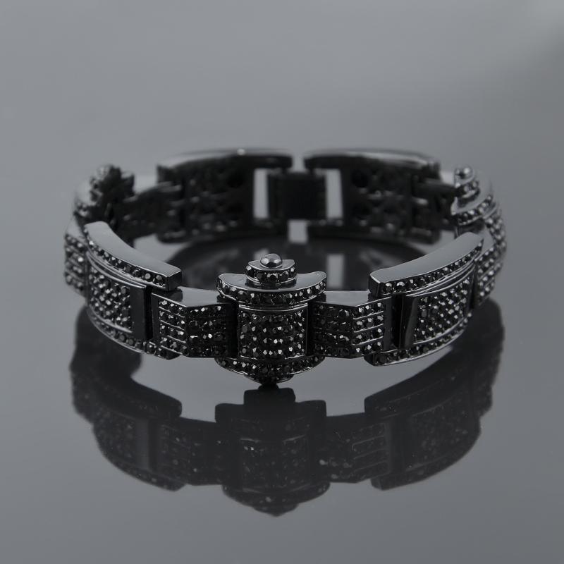 

Hip Hop Men's Gold Color Bracelet Out Cuban Jewerly Braclete Chain Hip Hop For Men