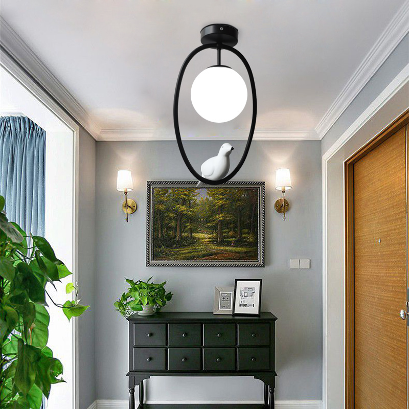 

Black lights Entrance balcony aisle corridor ceiling lamp simple Nordic restaurant bird lights