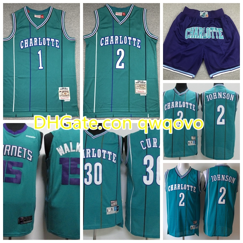 

NBA Charlotte Hornets Retro 2 Larry Johnson Johnson Green Pocket Pants and Jersey 1 Tyrone Muggsy Bogues, Black