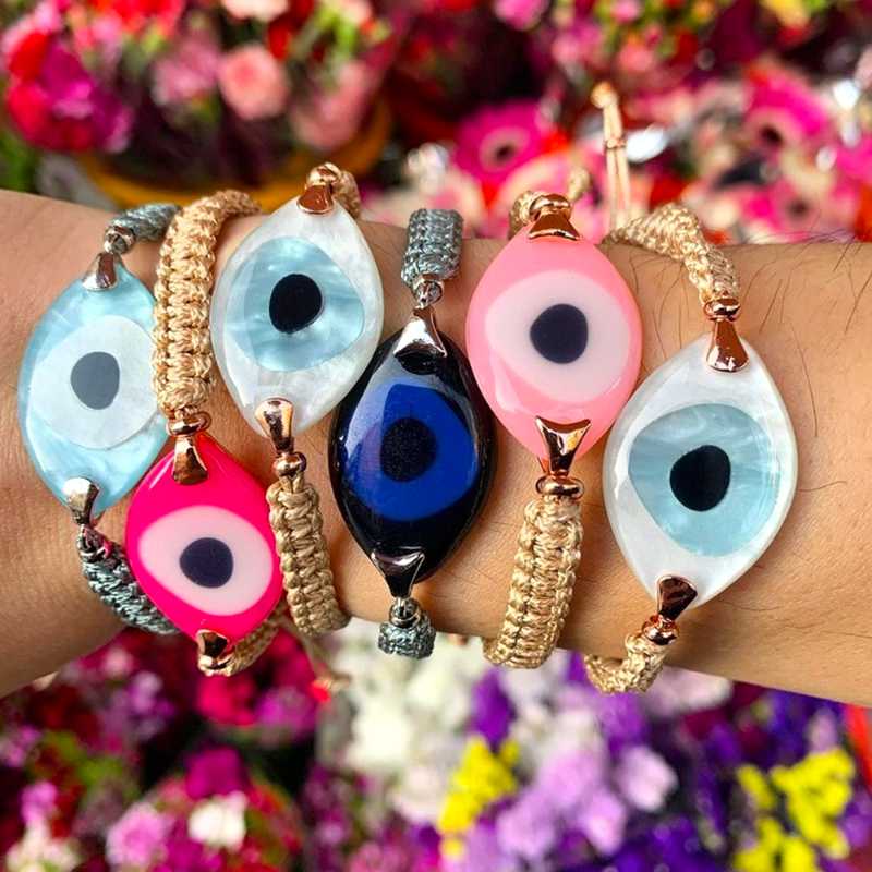 

Turkish Evil Eye Bracelet For Women Jewelry 2021 Trendy Lucky Eye Jewellery Friendship Gift Pulsera Braided Bracelets