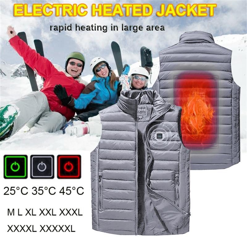 

2021 Unisex Warming Heated Vest Electric Usb Heated Vest Jacket Women Heating Jacket Hot Line Heatedvest, Gray