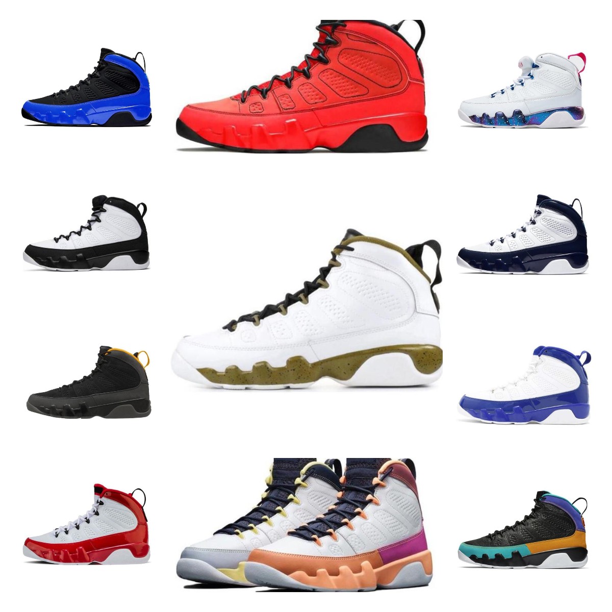 

9s Jumpman Men Basketball Shoes Mens Trainers Sports Sneakers Fashion Designers Shoe Change The World Pearl Blue Snakeskin White Pink