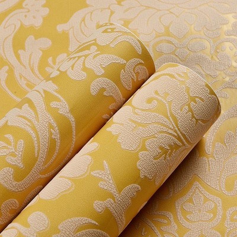 

European Damascus Self-adhesive Wallpaper Butterfly Flower Moonlight Forest Adhesive Wallpaper for Living Room Bedroom Custom, Beige wallpape