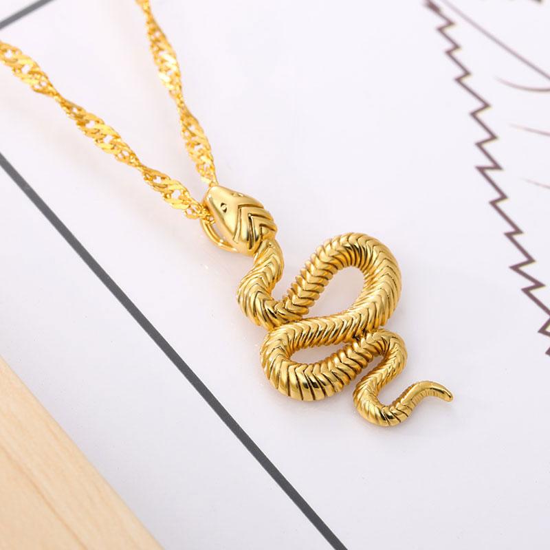 

Hot sale new snake pendant men and women stainless steel necklace