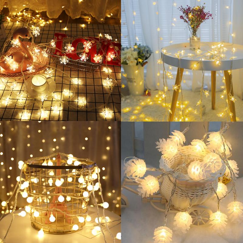 

New Year Snowflake LED Light Christmas Decorations for Home Hanging Garland Christmas Tree Decor Ornament 2020 Navidad Xmas Gift
