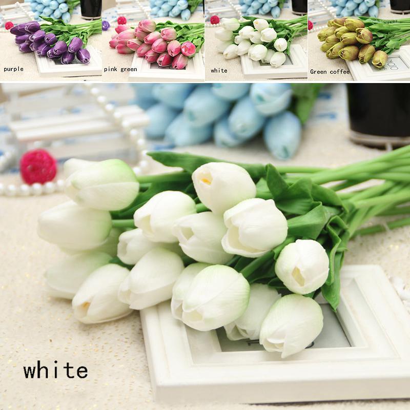 

1 pieces Artificial flower high quality real touch PU Tulip desktop wedding home decoration gift multi-color1