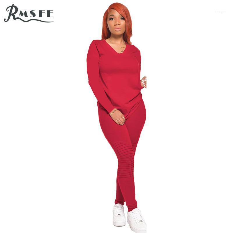 

RMSFE 2020 Casual Elegant Office Two Piece Set Solid Button 2 Piece Set Women Long Sleeve Top And Pant Summer Sets1, Red