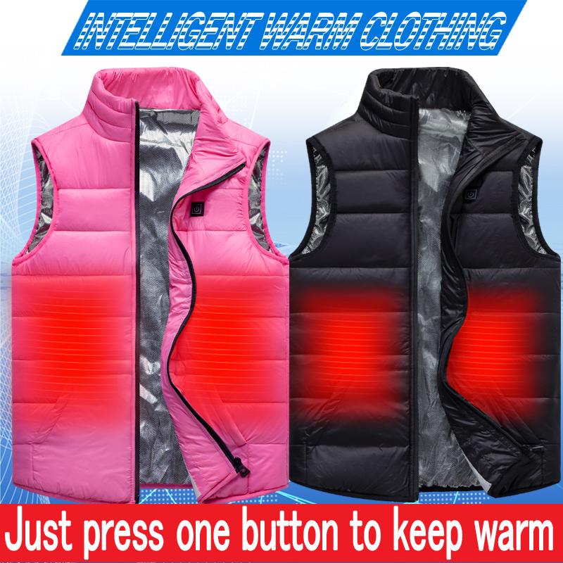 

Usb Charging Heated Vest Children's Coat Boys' And Girls' Pink Intelligent Electric Heating Jacket Winter Black Thermal Coat New