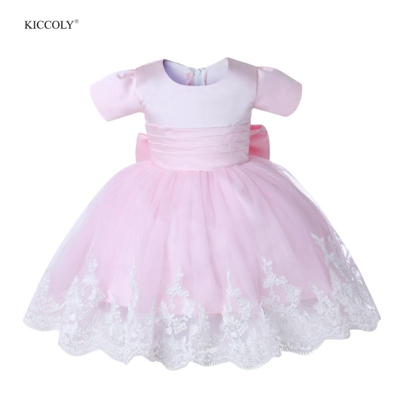 

Pink Lace Girl Summer Formal Evening Dresses Princesses Pageant Ceremony Girl Wedding First Communion Gown Flower Dresses