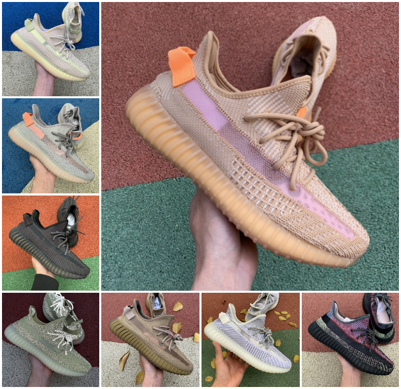

TOP Quality 2021 Kanye West Men Women Carbon Running Shoes Sneakers Yecheil Cinder Tail Light Desert Sage Black Static Reflective Designer, A-b049