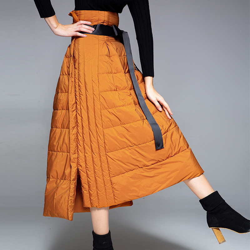 

Duck Casual 2021 New Arrival Hot Thick Winter Line Out Female Ladies Long Skirts More Size Nbfd, Black.