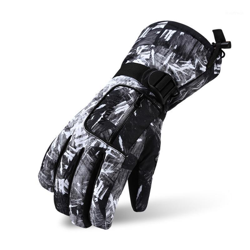 

LEOSOXS Ski Gloves Men Women Warm Thickened Cotton Gloves Winter Waterproof Cold Proof Motorcycle Cycling Ski1, Black
