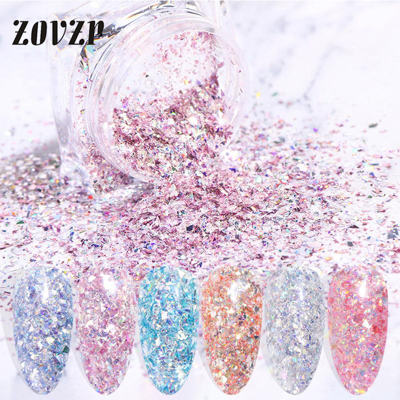 

ZOVZP Nail Art Manicure New Nail Polish Glitter Sequin Nails Accesorios Irregular Ultra Thin Round Decoration Design