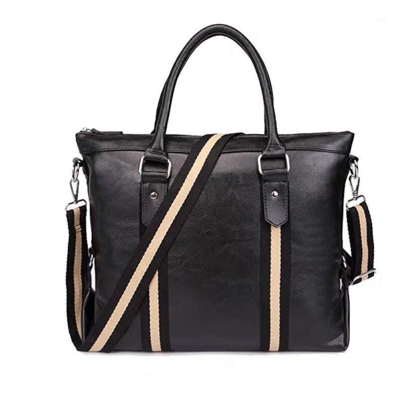 

Men's Leather Briefcase Large Capacity 14 Inch Laptop Bag For Documents Business Briefcases Handbags Shoulder Laptop Bags Tote1, Black