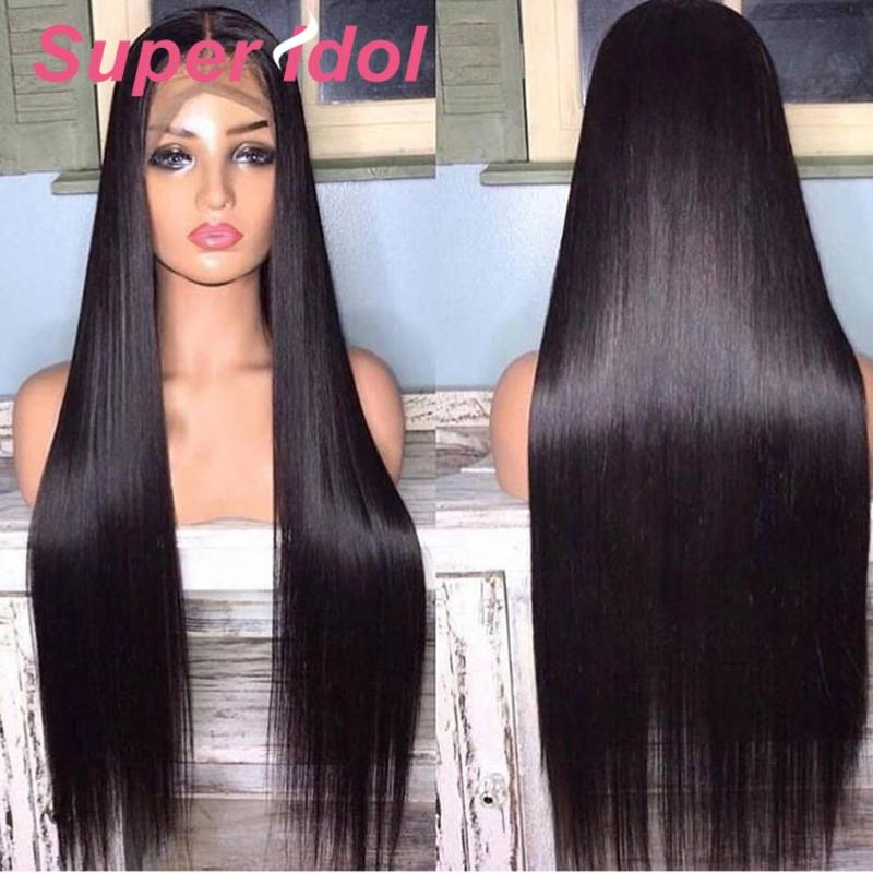 

Super 360 Lace Frontal Wigs Straight Lace Front Human Hair Wigs 150 Density 26 Inch Remy Brazilian Hair for woman, Natural color