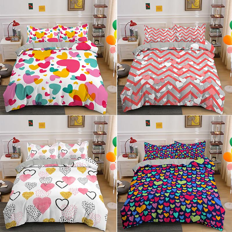 

2/3 Pcs Set Duvet Cover & Pillowcase with Zipper Closure 14 Size Single/ / Double/ Full/ Queen/ King Comforter, H598