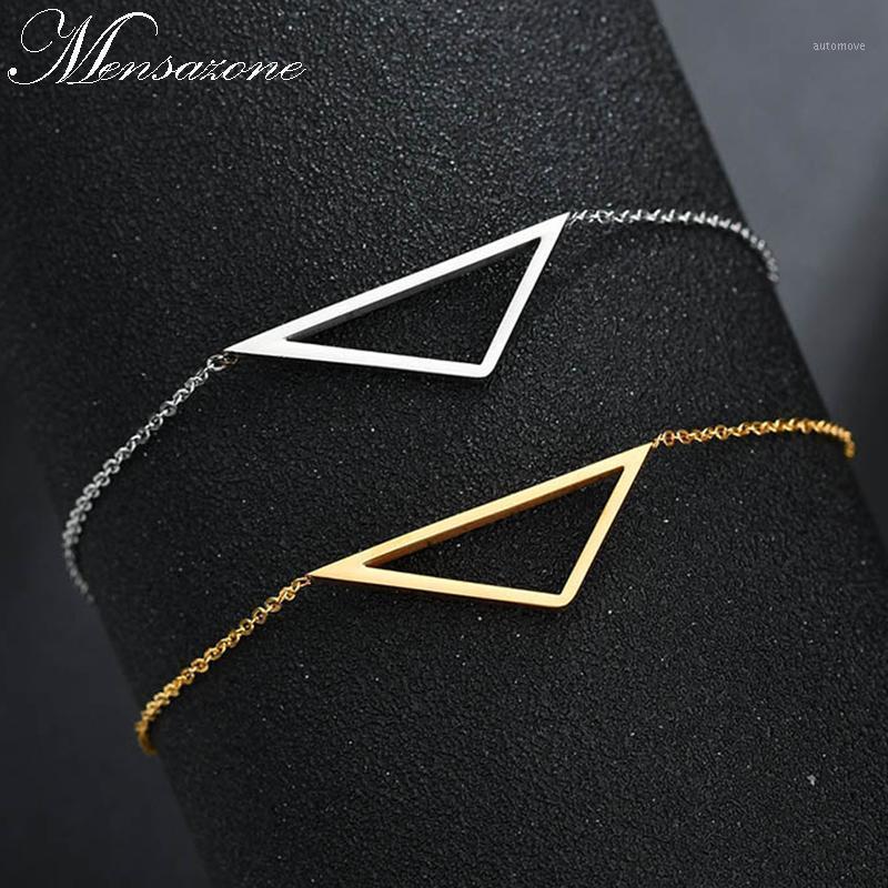 

MENSAZONE High Quality Simple Triangle Bracelets Stainless Steel Cute Geometric Bracelets For Women Girls Gift1