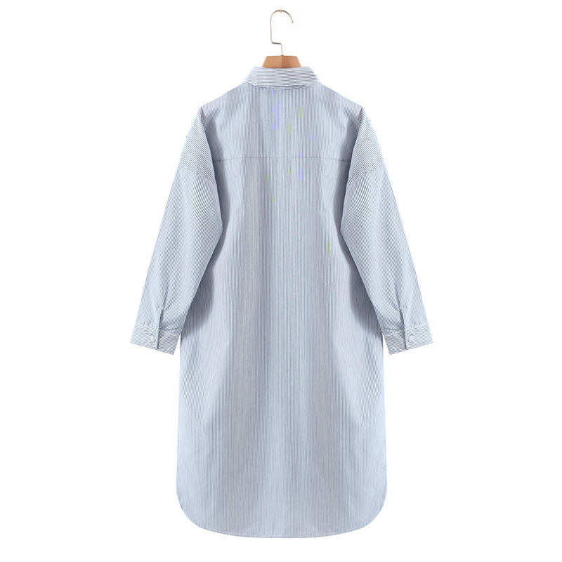 

2021 New Womens Spring Floral Pring Straight Dresses Full Sleeve Pockets Elegant Striped Clothing Hot 63kn, Black striped
