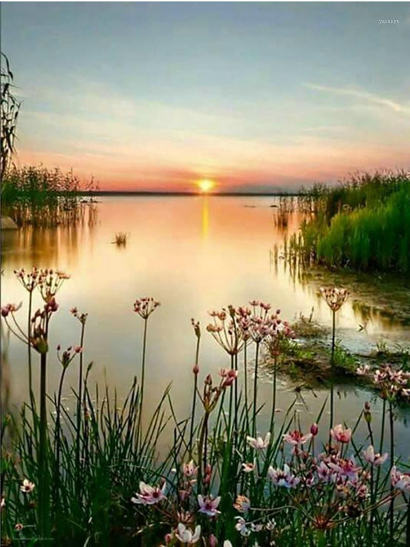 

Diamond Painting MM 14/16/18/28 CROSS STITCH Full Round Drill 5D DIY " L5274 Landscape Flowers" 3D Embroidery