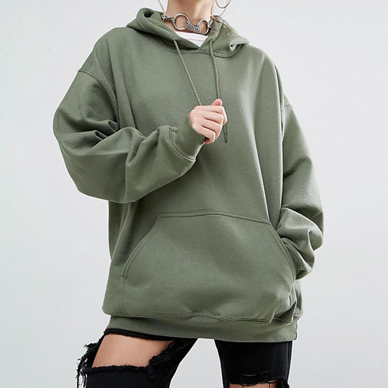 

Casual Solid Hooded Hoodies Women Batwing Long Sleeve Plus Size Sweatshirts Autumn Pullover Solid Fashion Oversize Pullover Tops, Black