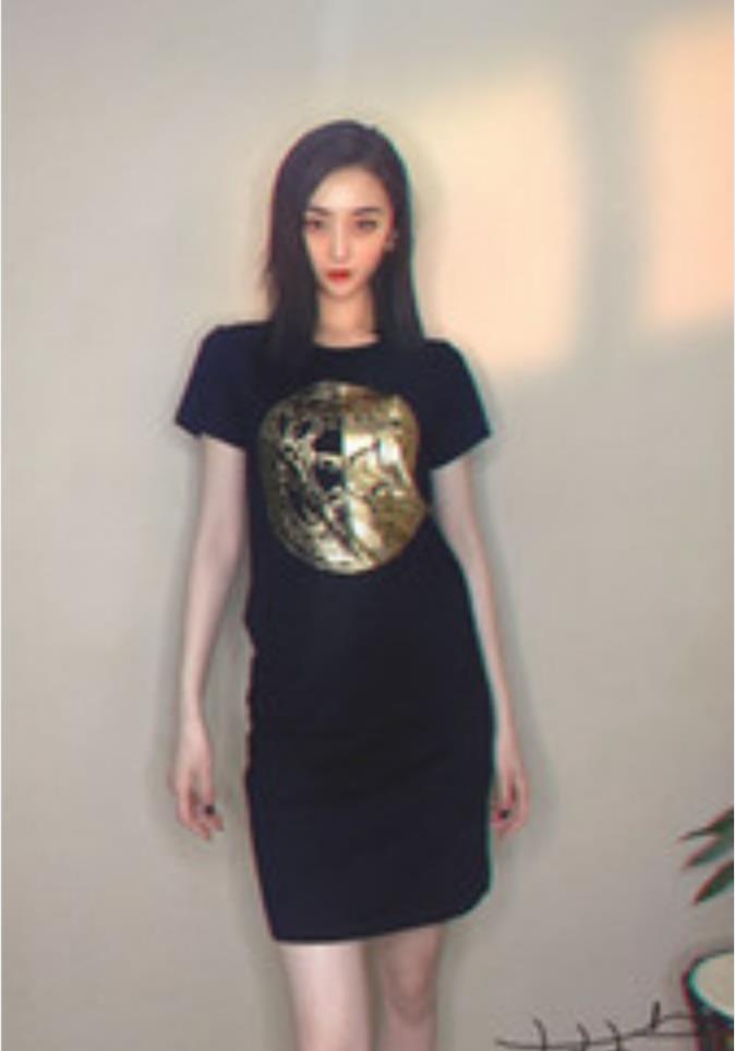 

2020 summer New mid-length Ms. Fan T-shirt boutique Mesa collector's edition Vasaqi short-sleeved dress one-step skirt long skirt, Picture color