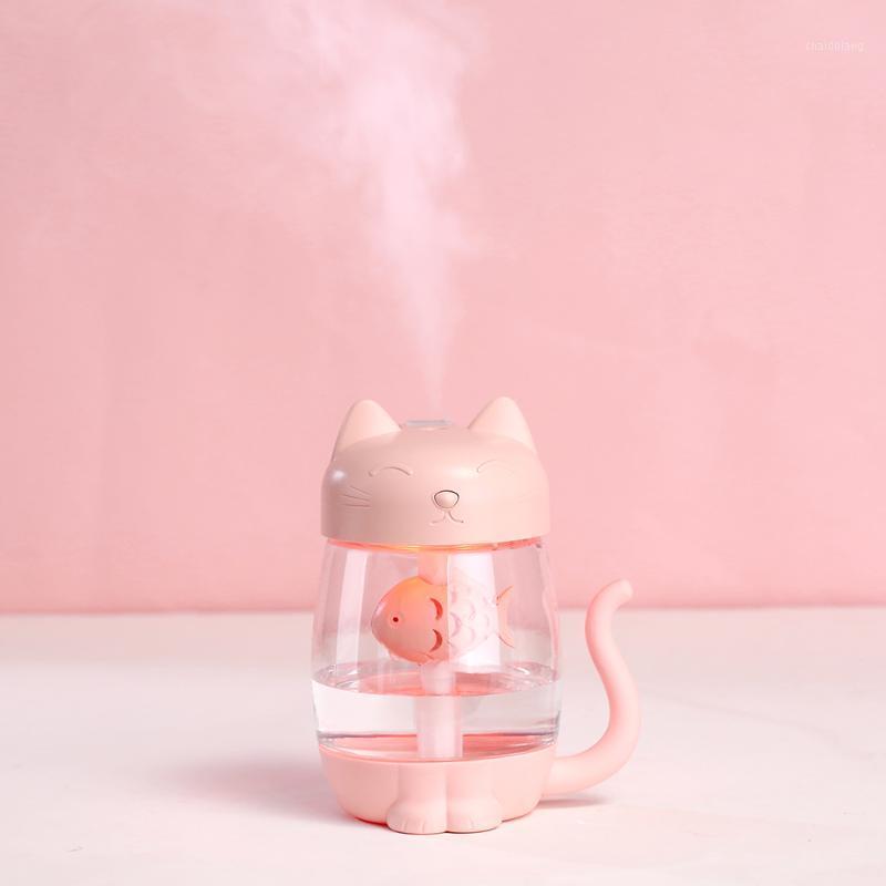 

Air Humidifier 3 In 1 350Ml Usb Cat Ultrasonic Cool Mist Adorable Mini Humidifier With Led Light Mini Usb Fan For Home Office1