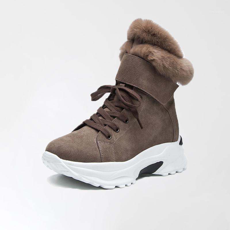 

Women Boots 2021 New Warm Winter Snow Short Platform Boots for Girls Female Matte Leather Plus Velvet Cotton Lace Up Shoes Women1, Black