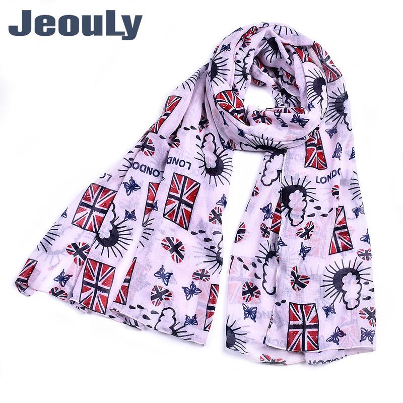 

The New 2021 British Flag Printed Scarf Ms Voile Scarf Wholesale Customizable Collar