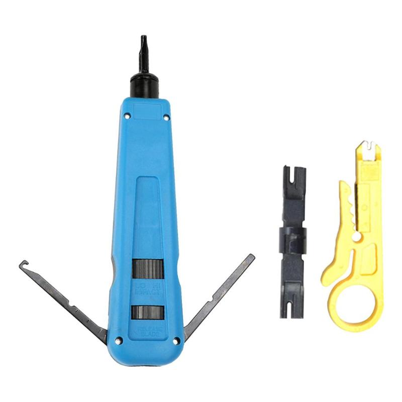 

110/88/66 Adjustable Network Punch Down Tool Dual-color Phone Module Stripper Crimp Plier Network Terminal Board Crimping Tool