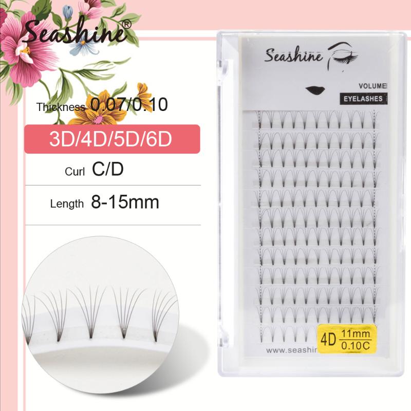 

Seashine Volume 3D/4D/5D/6D Eyelashes Short Stem Pre Made Fans Silk Soft Lash extension False mink individual Lashes