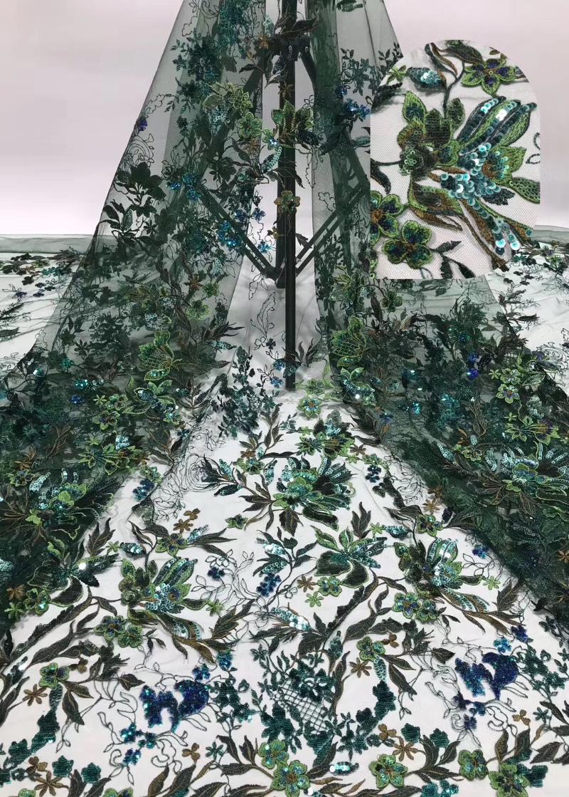 

African sequin lace fabric 2020 high-quality wedding dress latest Nigerian French tulle lace fabric D3768