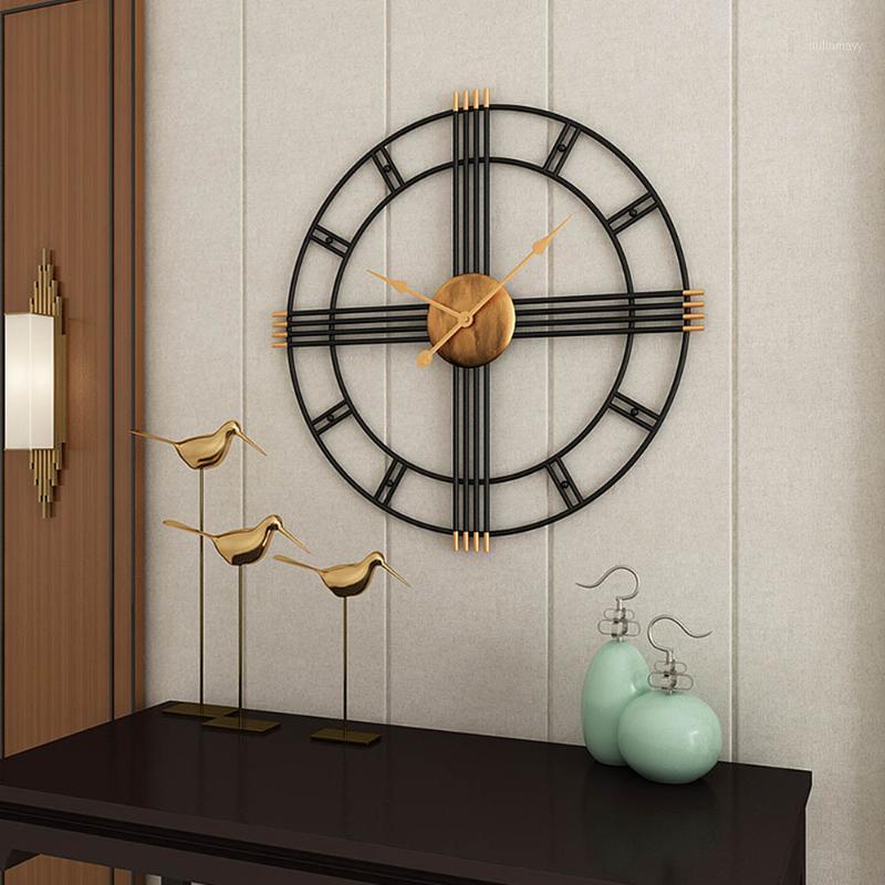 

1pcs Retro Metal Mute Wall Clocks Silent Clock Home Office Quartz Watch Wall Hanging Clock Round Watch Decor Round1
