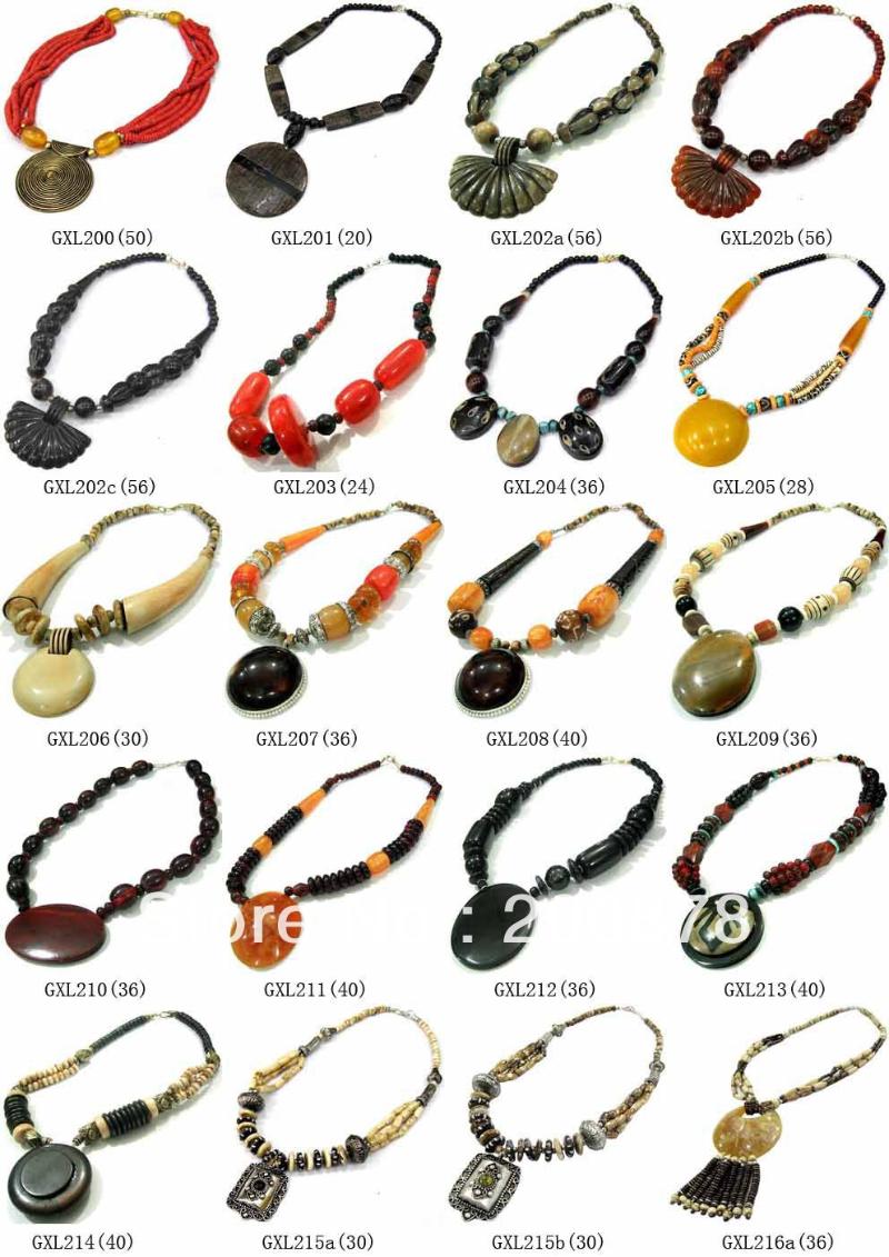 

Mix Wholesale 10PCS Tibetan Ethnic Yak Bone Big Pendants Necklace Fashion BOHO Jewerly Free shipping MW-06