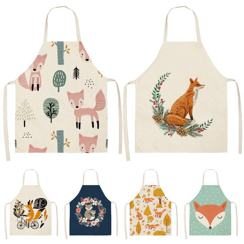 

Cute Printed Cotton Linen Brief Sleeveless Apron Home Cooking Baking Waist Bib Kitchen Women Pinafore 53*65cm WQL0159