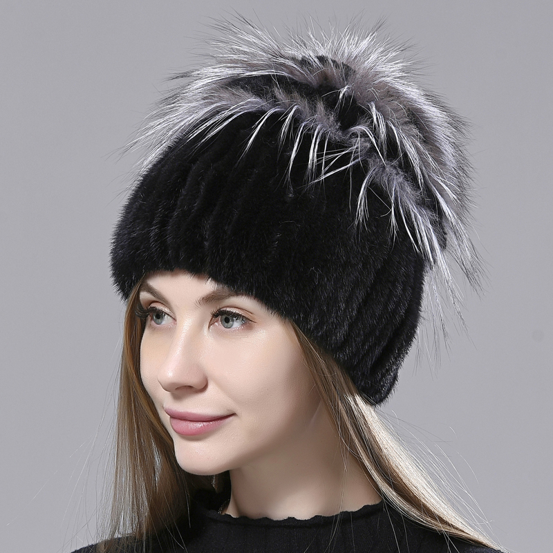 

Russian of Women's Hot Winter Vision Skin Fox Cute Caps Female Elegant Chapel Snow Hats